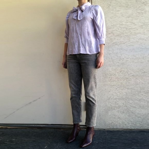 Zara Bow Blouse With Floral Print Size S - Picture 7 of 9